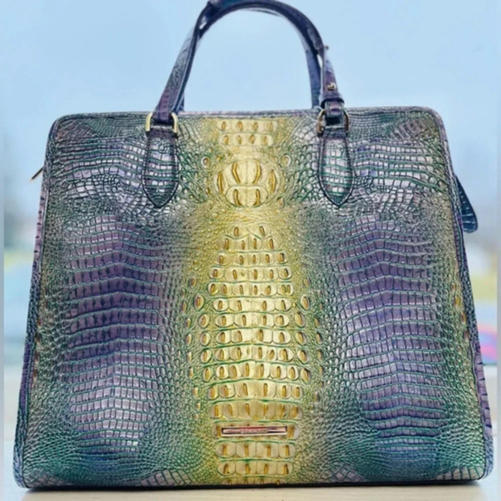 Brahmin Tia Tote Viola Ombre Mini Melbourne Leather NWT